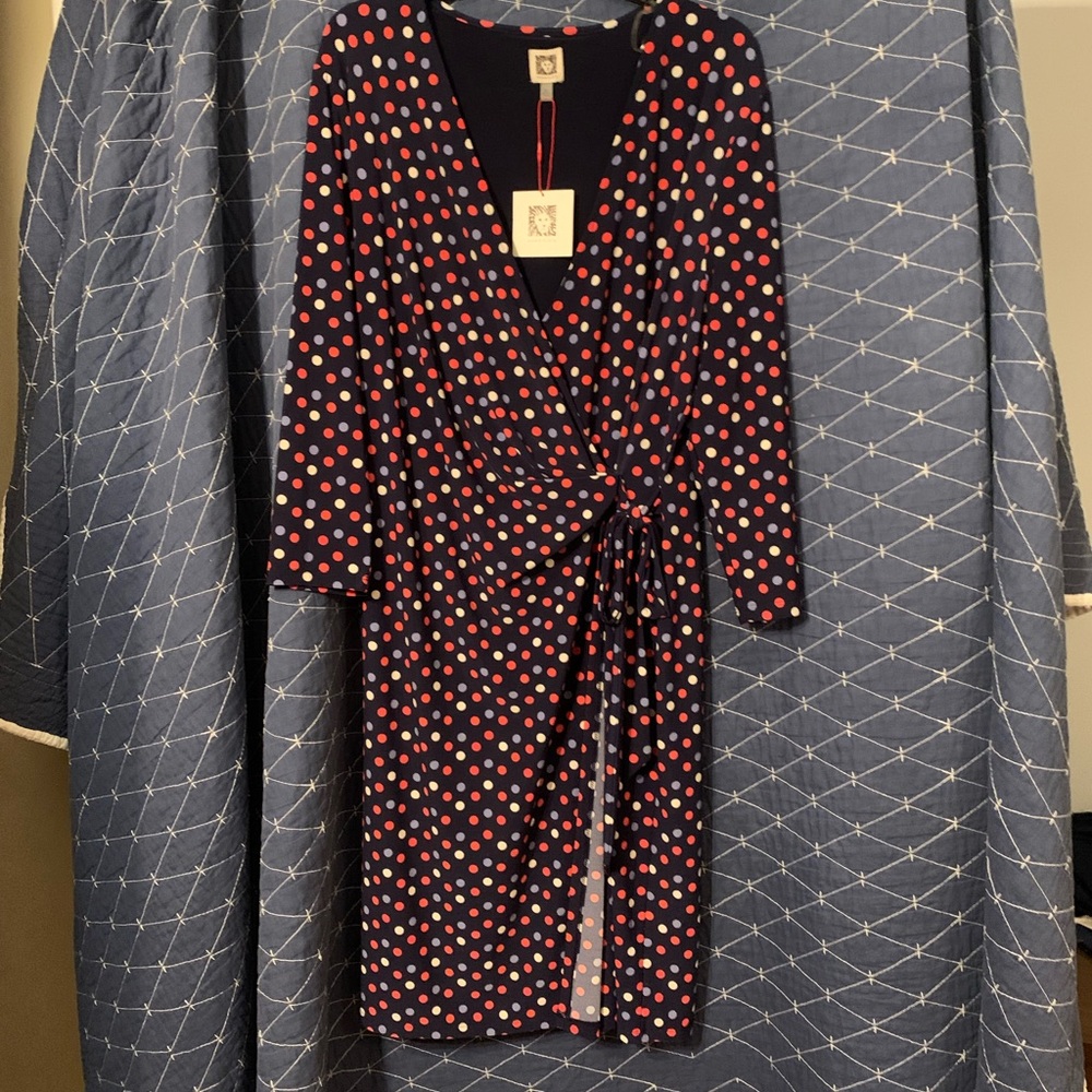 NWT Anne Klein - Polka Dot Wrap Dress